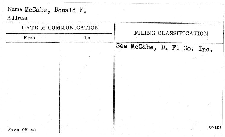 McCabe, Donald F.