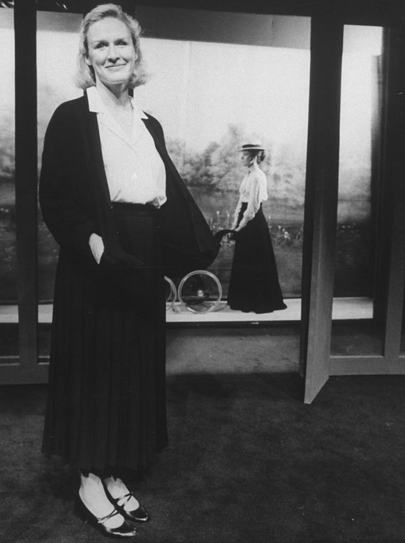 Actress Glenn Close in a scene from the Off-Broadway production of the play "Childhood"