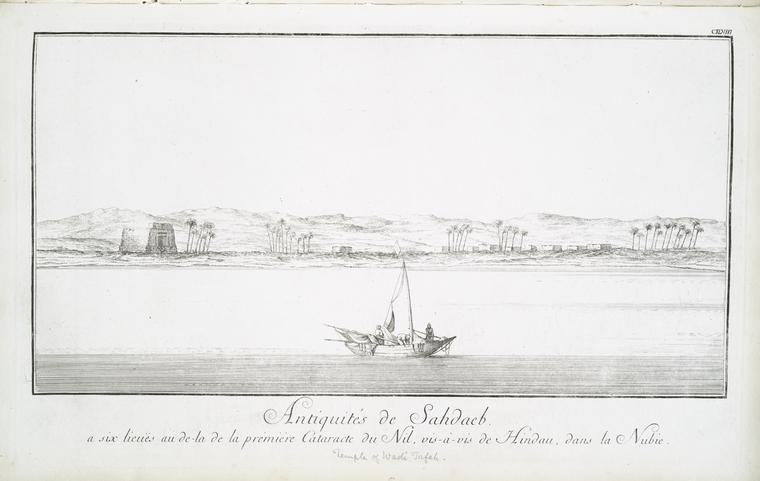 Antiquités de Sahdaeb. (a. Six lieuës au de-là de la première cataracte du Nil, vis-à-vis de Hindau, dans la Nubie.