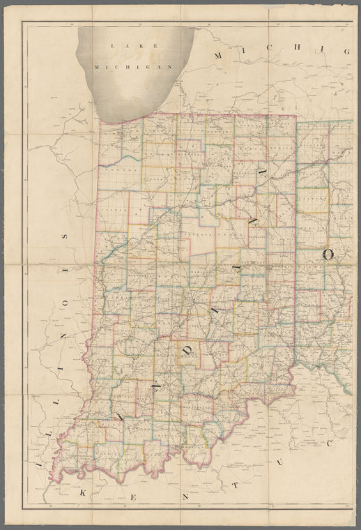 Map of Ohio and Indiana : exhibiting the post offices, post roads, canals, rail roads, &c.