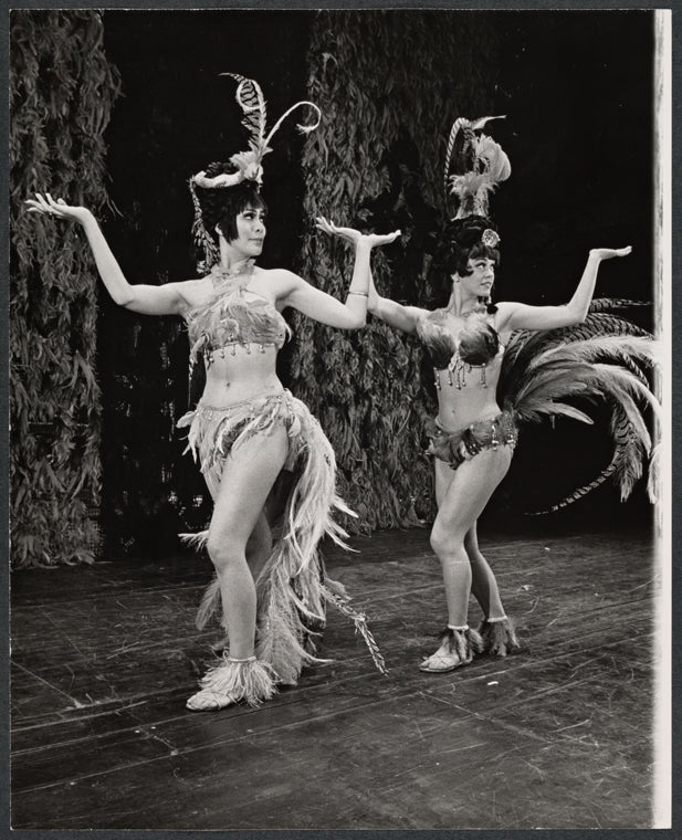 Unidentified cast members in the stage production The Apple Tree