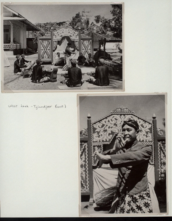 West Java, Tjiandjoer [Cianjur] (cont.): Before Wayng Golek (shots of dance in front of puppet theatre and gamelan)