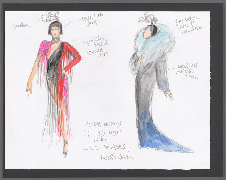 Victor Victoria: costume sketch for Julie Andrews, "Le Jazz Hot"