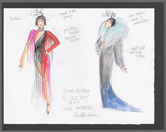 Victor Victoria: costume sketch for Julie Andrews, "Le Jazz Hot"