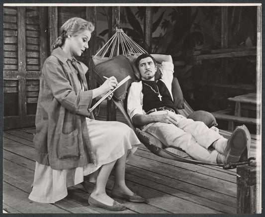 Margaret Leighton and Patrick O'Neal in the stage production The Night of the Iguana