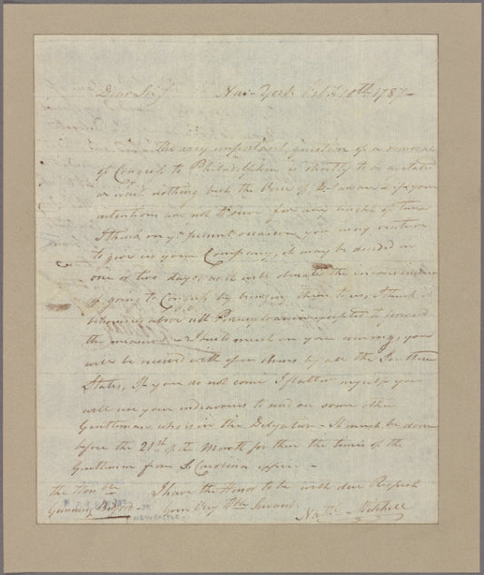 Letter to Gunning Bedford [jr., New Castle, Del.]