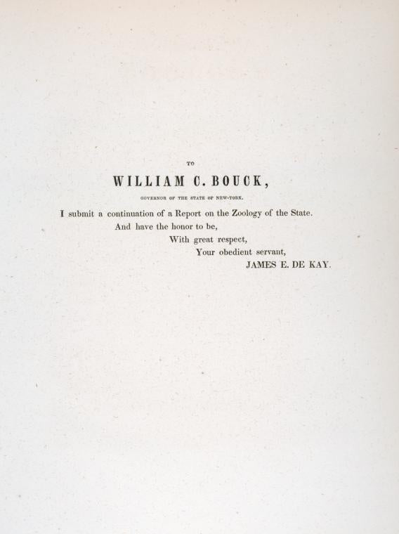Dedication To William C. Bouck , Governor of the State of New York.