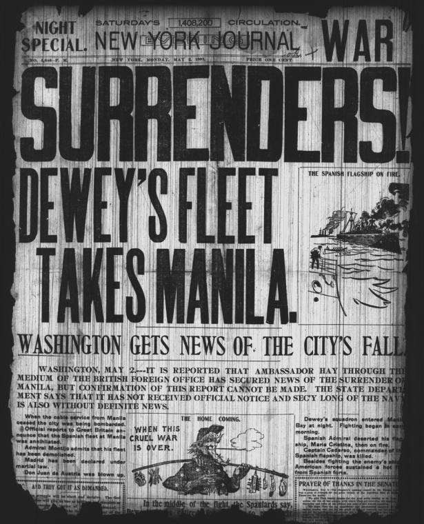 Surrenders! Dewey's fleet takes Manila