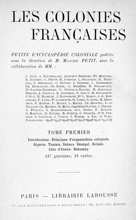 Les colonies francaises;