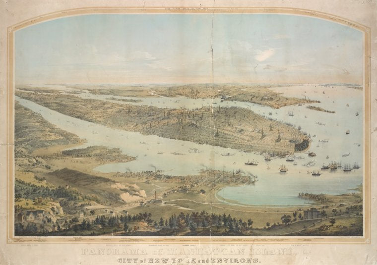 Panorama of Manhattan Island. [With details]