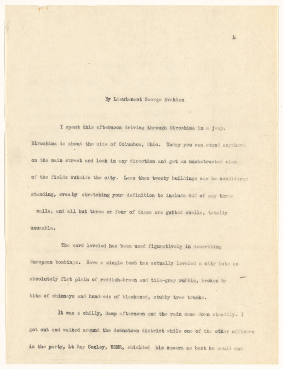 Hiroshima essay by George Avakian