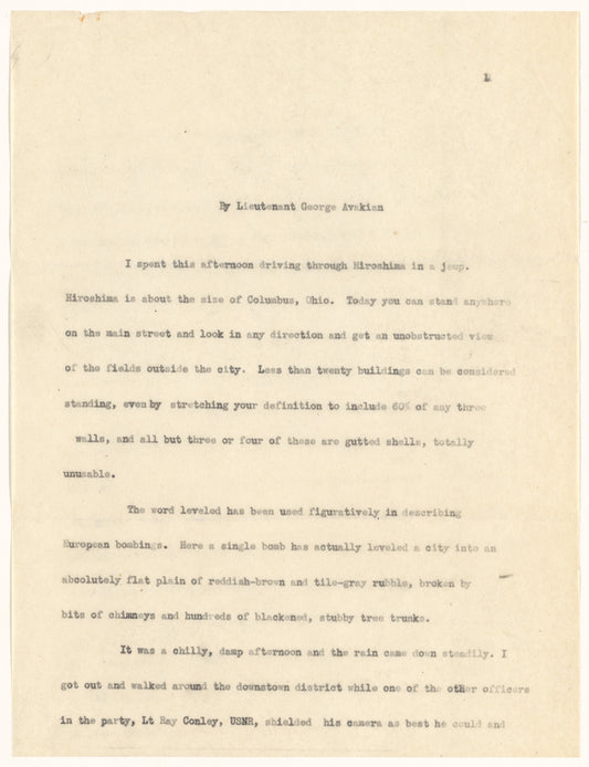 Hiroshima essay by George Avakian