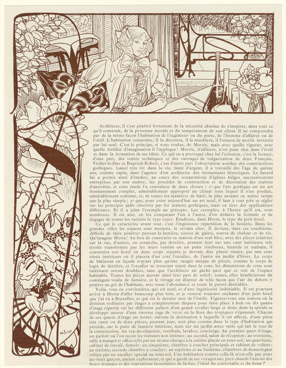 Art nouveau design of a woman seated at a table