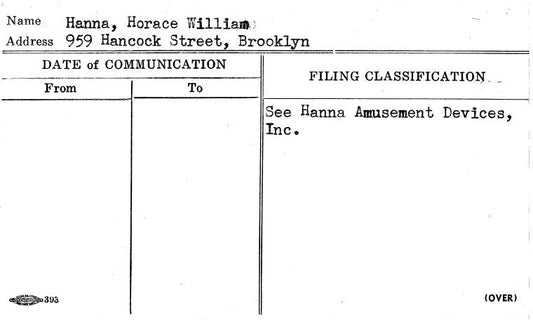 Hanna, Horace William