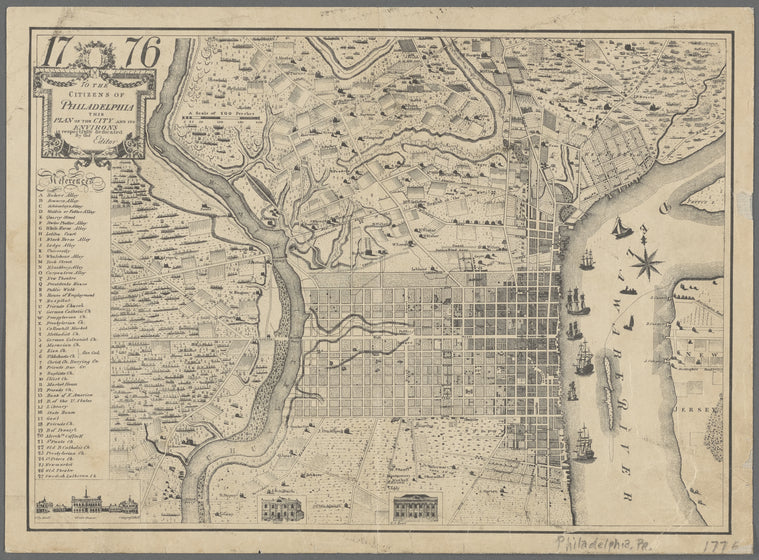 To the citizens of Philadelphia this plan of the city and its environs is respectfully dedicated by the editor