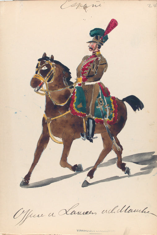 España, officier [de] lanciers [de la] Manche