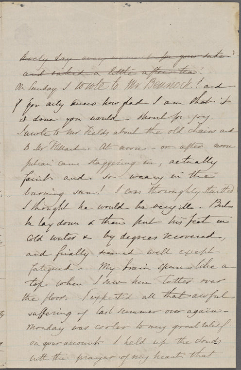 Hawthorne, Una, ALS (incomplete) to. [Jun. 8, 1865]