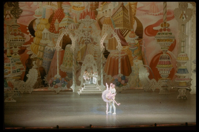 Patricia Wilde as the Sugar Plum Fairy and Conrad Ludlow as her Cavalier, in a New York City Ballet production of "The Nutcracker."