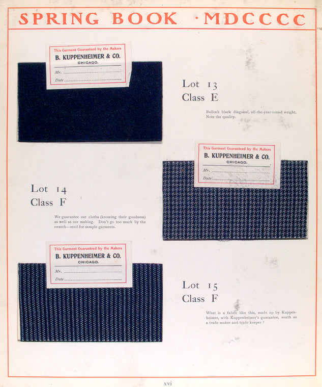Class E and Class F: swatches of fabric.