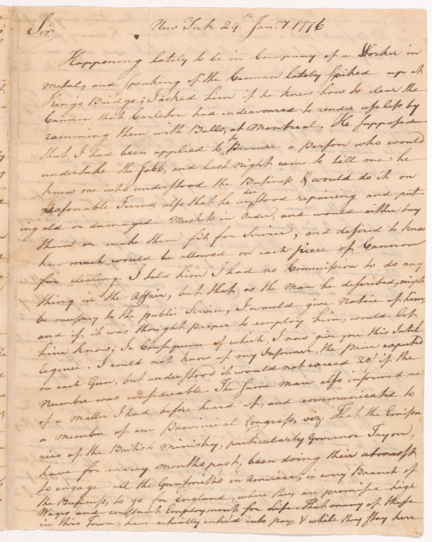Letter from John Holt