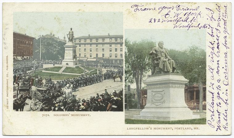 Soldiers, Longfellow's Monument, Portland, Me.