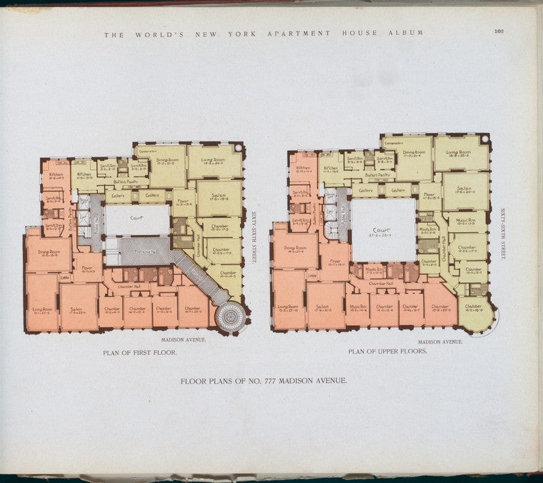 Floor plans of No. 777 Madison Avenue.