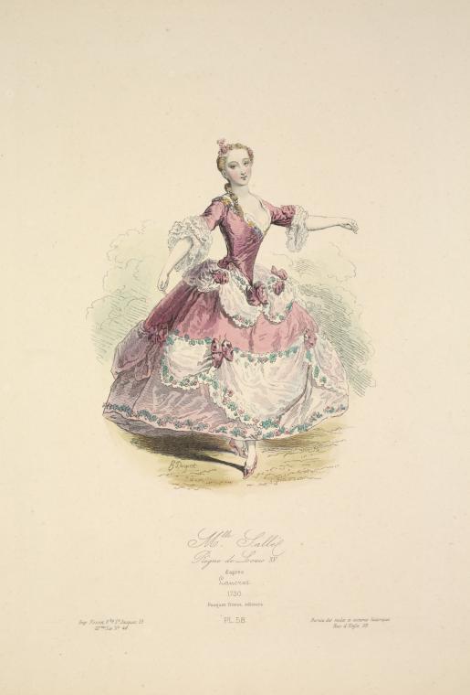 Mlle. Sallé règne de Louis XV. d'après Lancret 1730.