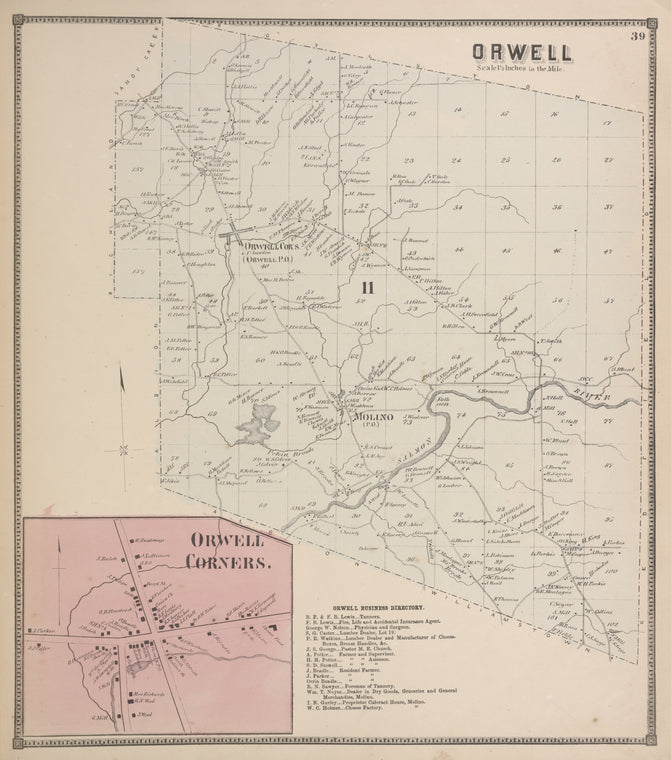 Orwell [Township]; Orwell Corners. [Village]; Orwell Business Directory