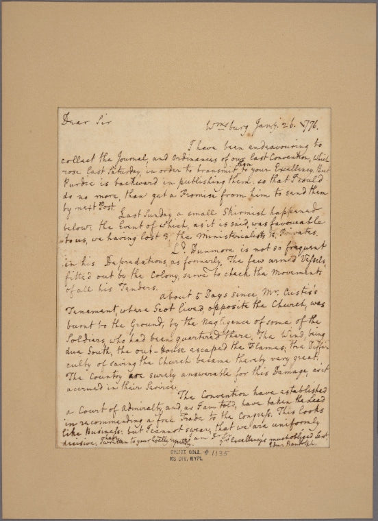 Letter to George Washington, Cambridge [Mass.]