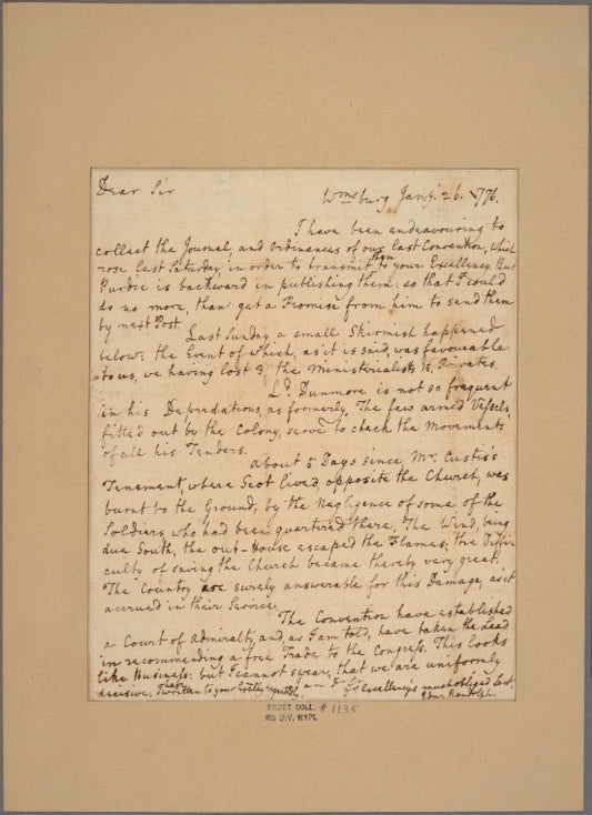 Letter to George Washington, Cambridge [Mass.]