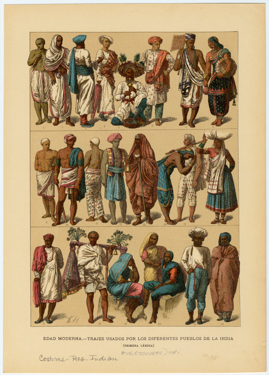 Edad moderna -- trajes usados por los diferentes pueblos de la India
