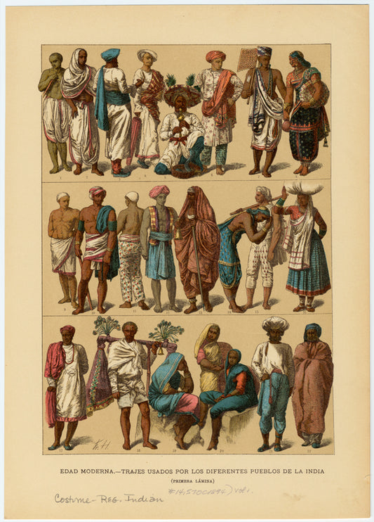 Edad moderna -- trajes usados por los diferentes pueblos de la India