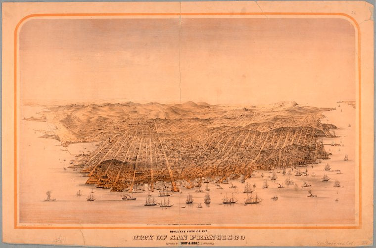 Birds eye view of the city of San Francisco