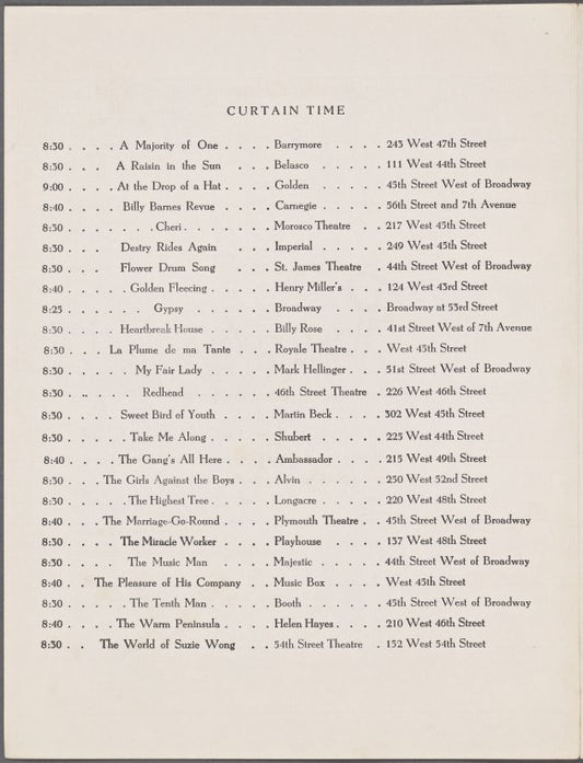 Monday dinner menu, The Rendez-Vous at The Plaza