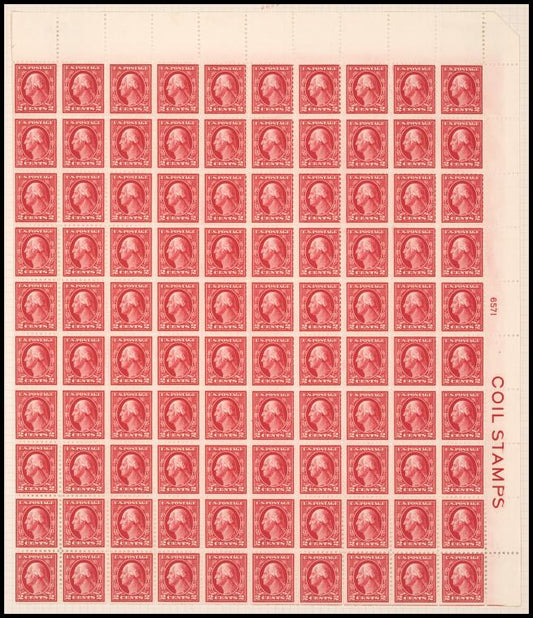 2c rose red Washington sheet of one hundred