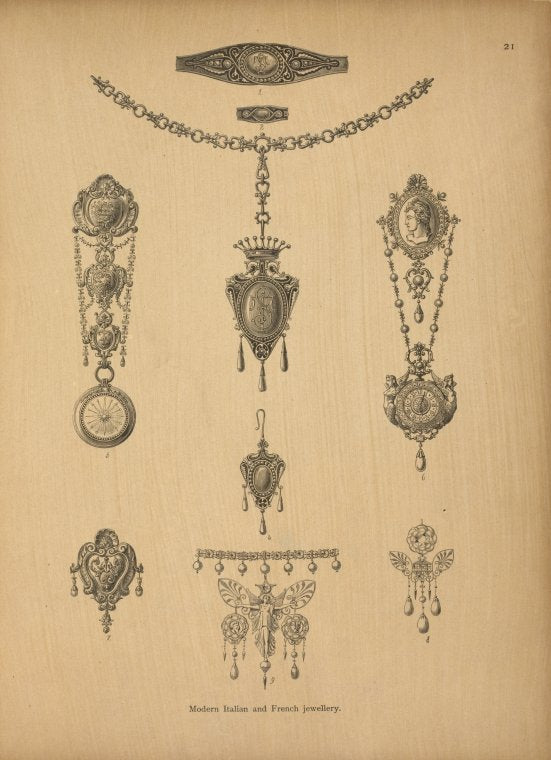 Modern Italian and French jewellry.