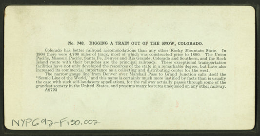 Digging a train out of the snow, Colorado.
