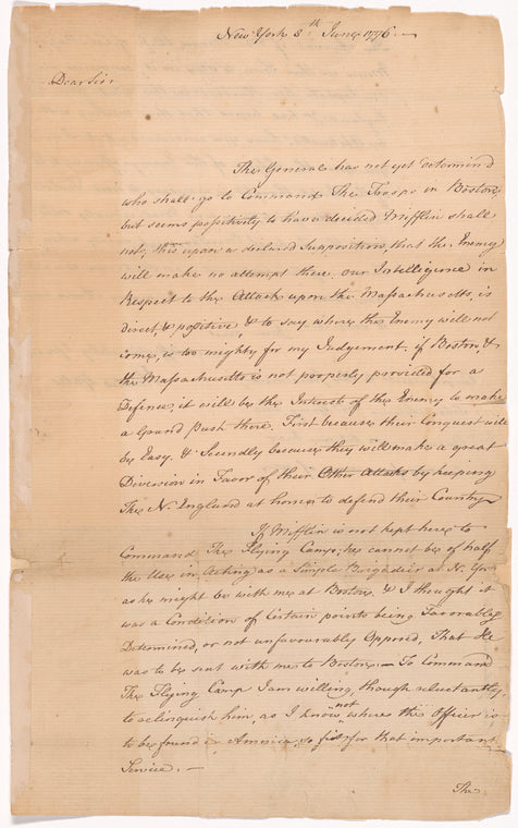 Letter from Horatio Gates