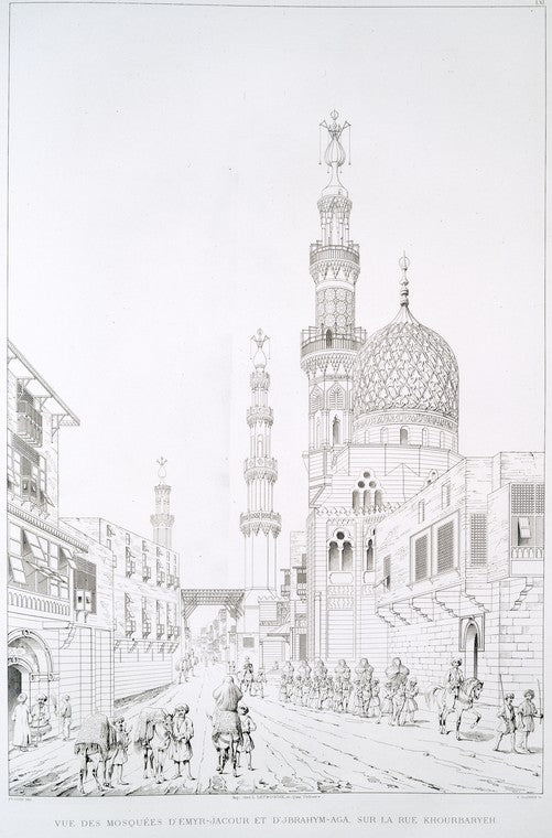 Vue des Mosquées d'Emyr-Jacour et d'Jbrahym-Aga, sur la rue Khourbaryeh