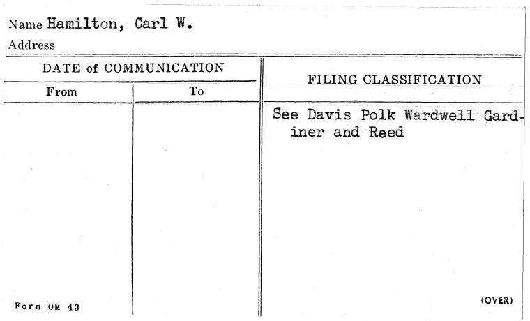 Hamilton, Carl W.