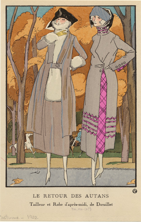 Le retour des autans : Tailleur et robe d'après-midi, de Doeuillet