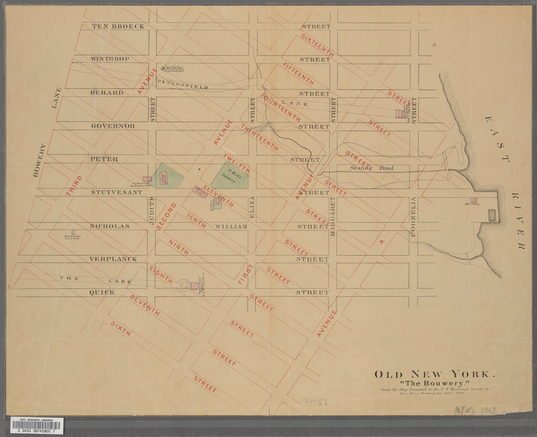 Old New York, "The Bouwery": from the map presented to the N.Y. Historical Society