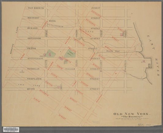 Old New York, "The Bouwery": from the map presented to the N.Y. Historical Society