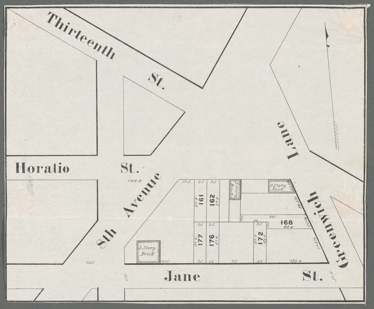 Thirteenth Street, Greenwich Lane, Horatio Street, 8th Avenue, Jane Street