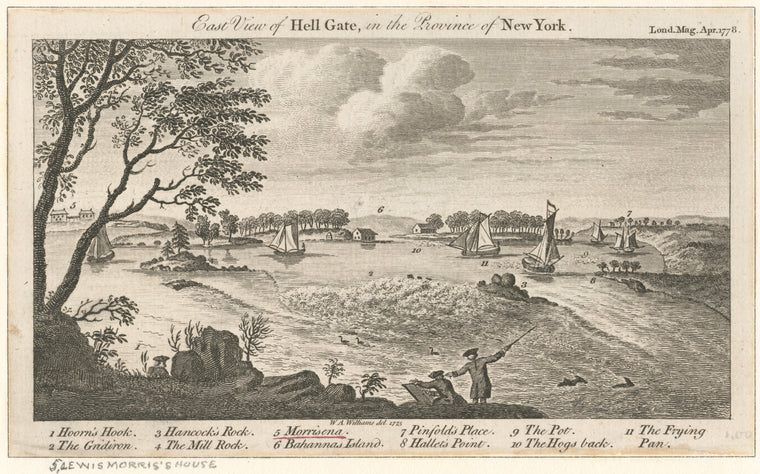 East View of Hell Gate, in the Province of New York.