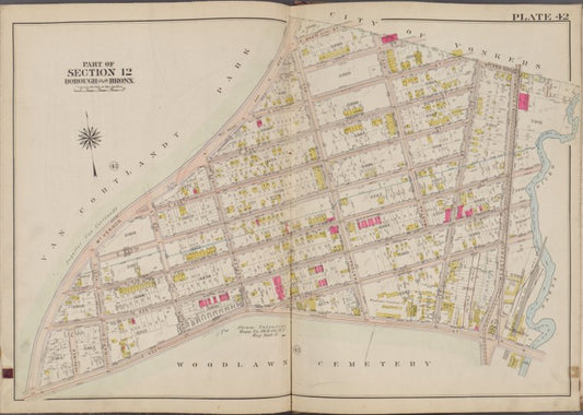 Plate 42 [Map bounded by City of Yonkers, Bronx River, E. 233rd St., Van Cortlandt Park]