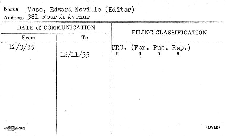 Vose, Edward Neville (Editor)
