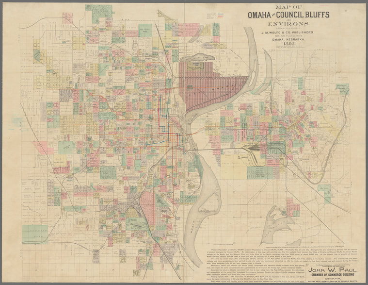 Map of Omaha and Council Bluffs & environs : corrected to date