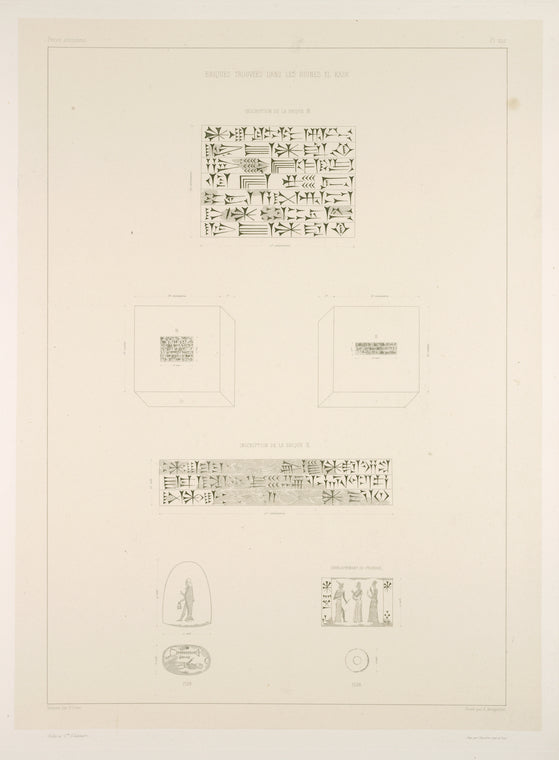 Babylone Briques trouvées dans les ruines El-Kasr, inscriptions.