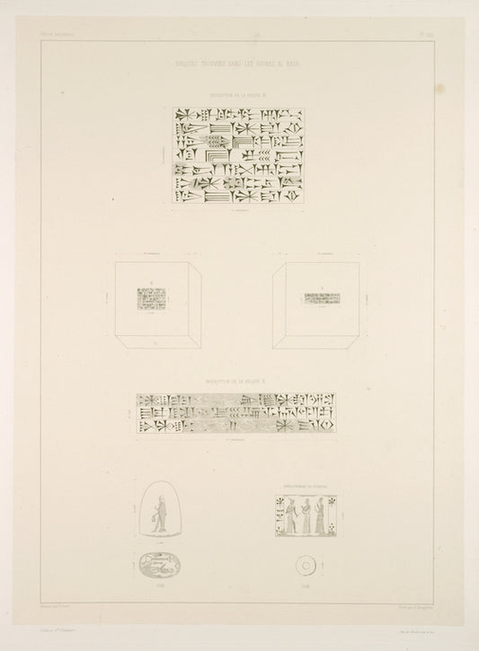 Babylone Briques trouvées dans les ruines El-Kasr, inscriptions.